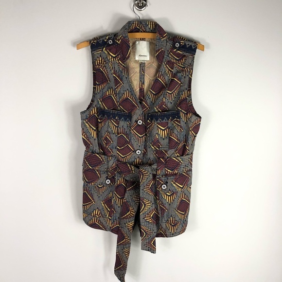 Anthropologie Elevenses Geo Safari Belted Vest - Picture 3 of 8